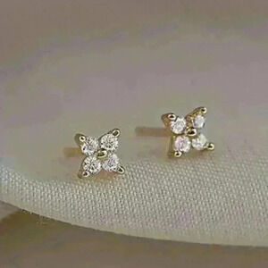 Gold over 925 Sterling Silver Floral Studs